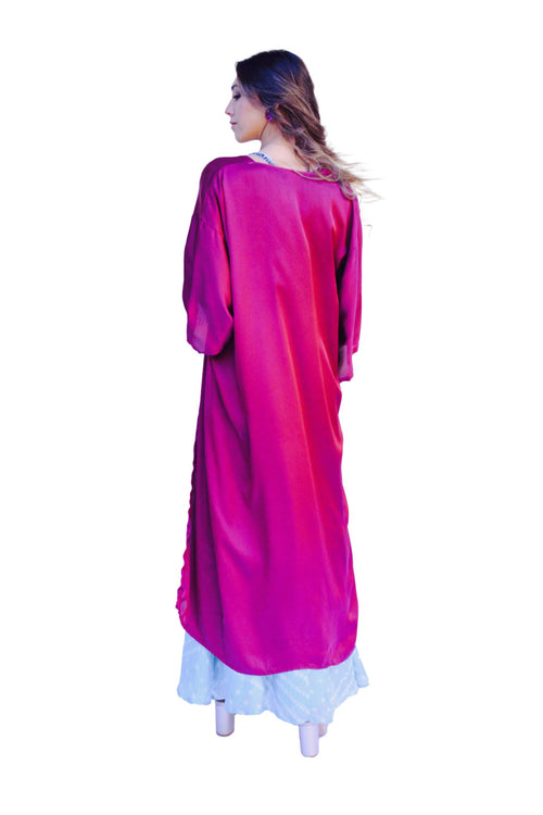 Arriendo de Kimono fucsia seda