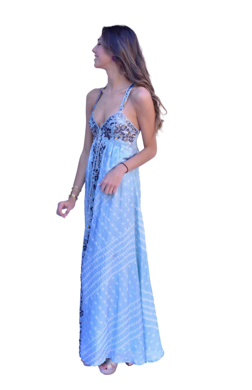 Arriendo de Vestido Largo celeste