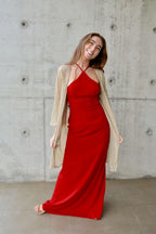 Arriendo de Vestido rojo italiano cruzado