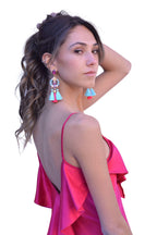 Arriendo de Vestido seda fucsia