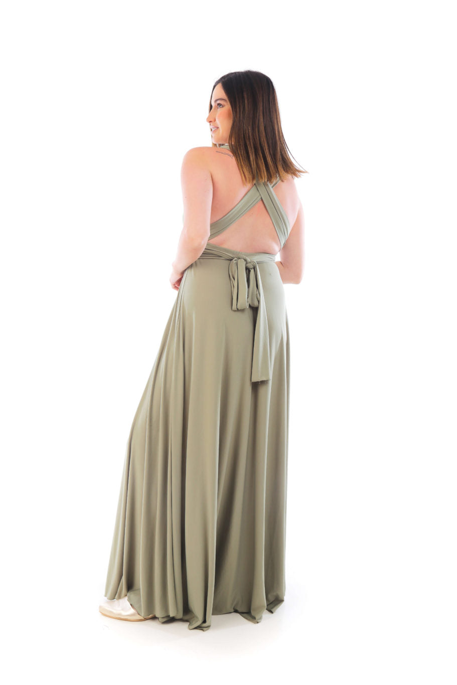 Arriendo de Vestido verde musgo claro armable