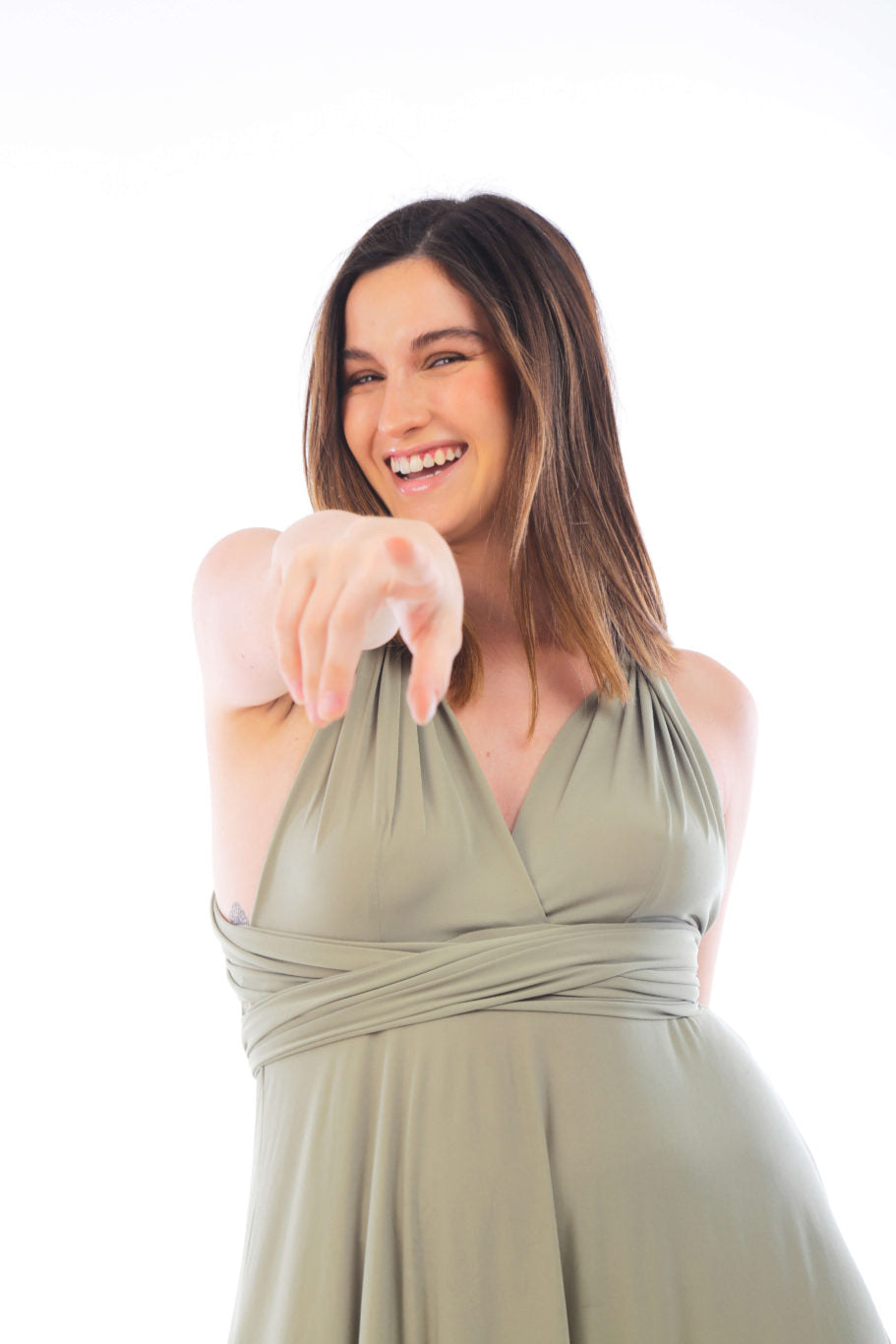 Arriendo de Vestido verde musgo claro armable