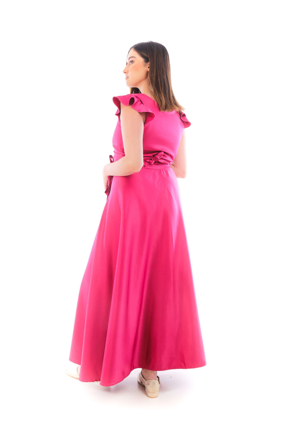 Arriendo de Conjunto fucsia top y pollera ajustable