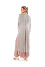 Arriendo de Kimono plateado con brillos largo talla única
