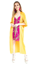Kimono dorado 3/4 de seda