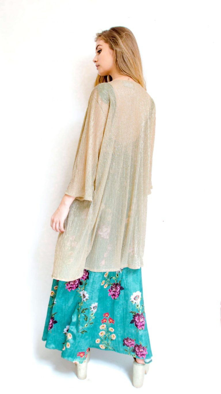 Kimono dorado largo