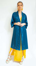 Kimono color petróleo de seda