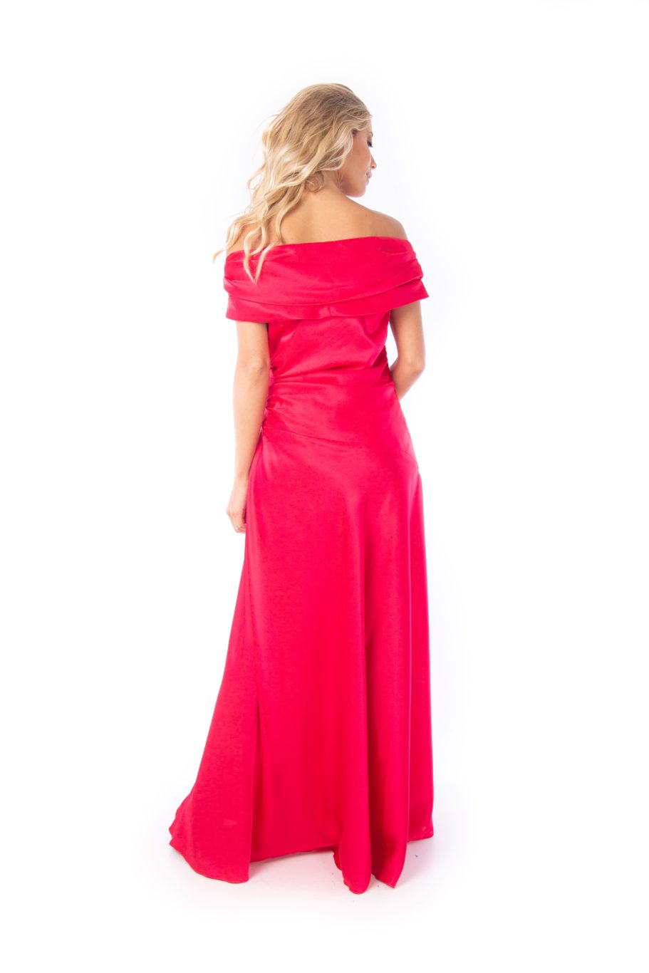 Arriendo de Vestido strapless fucisa plegado hasta la cadera