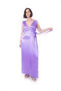 Arriendo de Vestido largo morado con cinturón