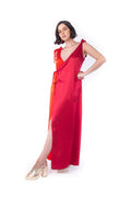 Arriendo de Vestido bicolor rojo