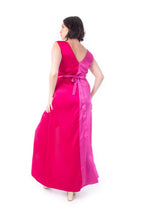 Arriendo de Vestido bicolor fucsia amarre al costado