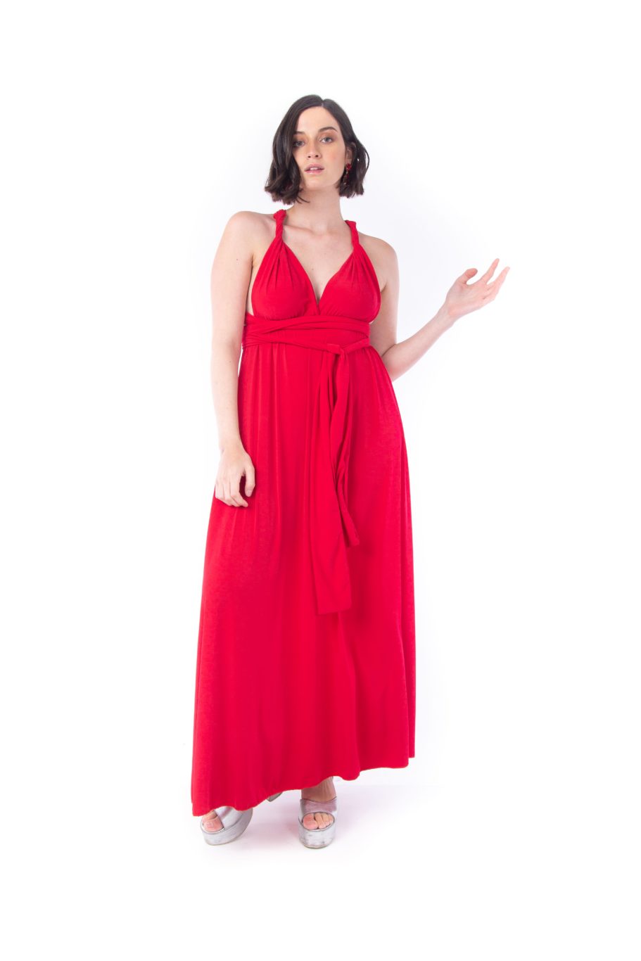 Arriendo de Vestido largo rojo multiformas