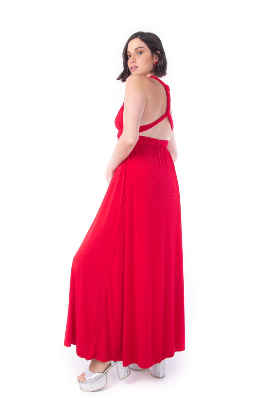 Arriendo de Vestido largo rojo multiformas
