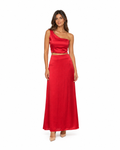 Arriendo de conjunto de dos piezas top y pollera rojo marca Debut