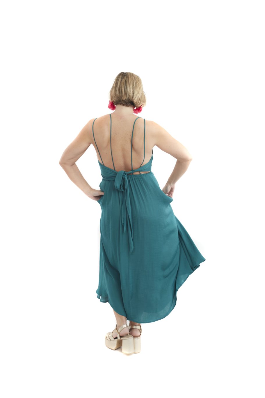 Arriendo de Vestido Oysho largo verde petroleo