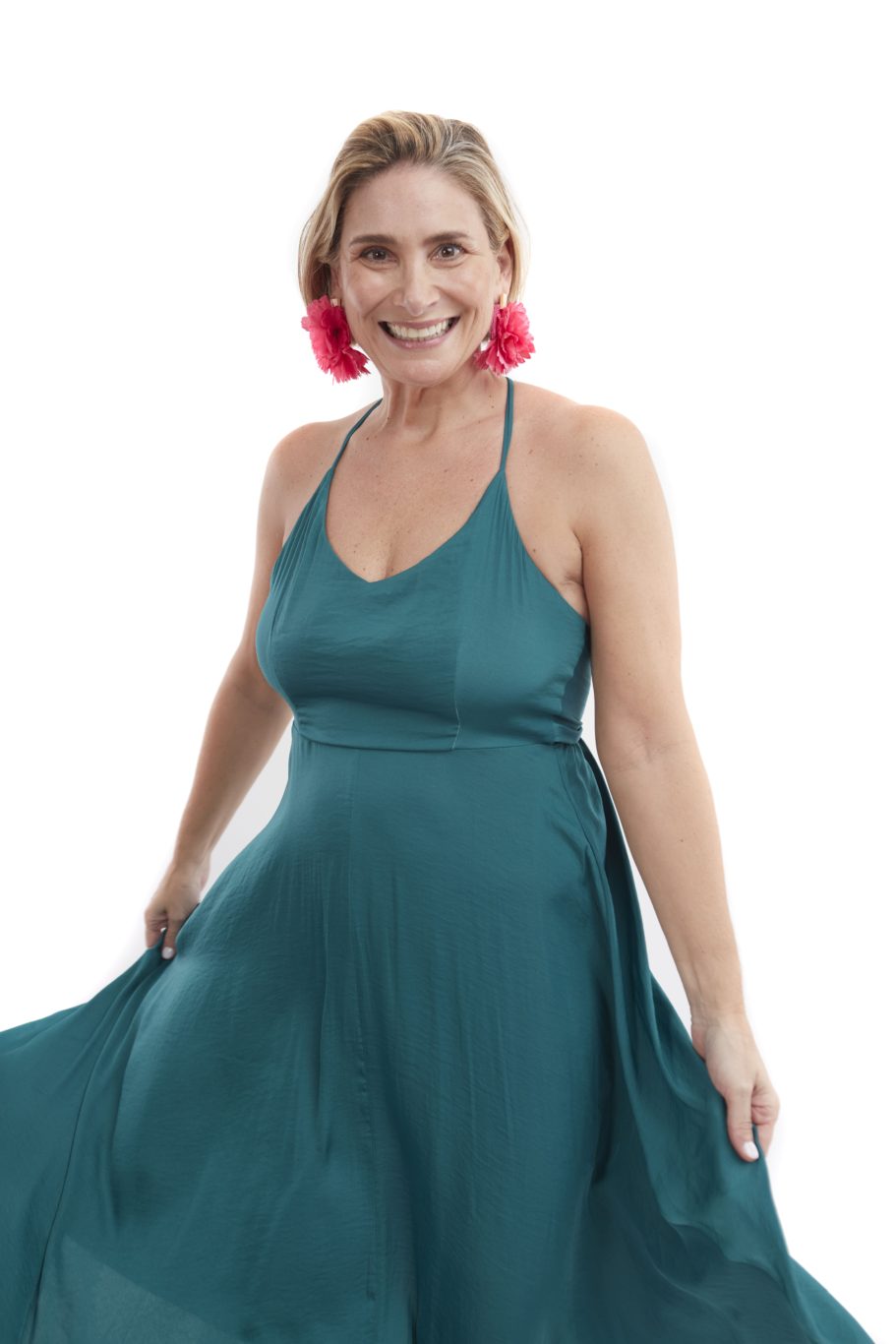 Arriendo de Vestido Oysho largo verde petroleo