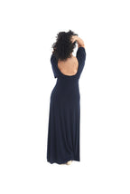 Arriendo de Vestido azul marino manga angel de lycra