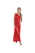 Arriendo de Vestido color rojo largo un hombro tira cruzada espalda