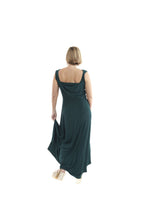Arriendo de Vestido largo lycra verde oscuro con brillo