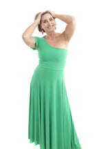 Arriendo de Vestido verde pistacho un hombro largo