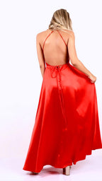 Arriendo de Vestido de seda rojo largo colección Chic Dress Project