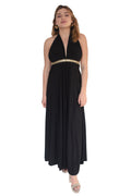 Arriendo de Vestido largo negro con cinturón dorado, multiforma