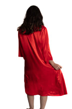 Arriendo de Kimono largo rojo de seda