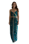 Arriendo de Conjunto hippie chic verde oscuro largo con mostacillas