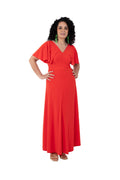 Arriendo de Vestido largo rojo con manguitas de lycra