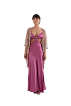 Arriendo de Kimono 3/4 palo rosa con lentejuelas