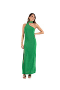 Arriendo de Vestido largo verde asimétrico elasticado