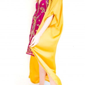 Kimono dorado 3/4 de seda